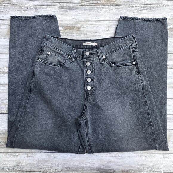 Levi’s Denim - Levi’s Jeans Sz 30 94’ Baggy Black Wash Button Fly High Rise Mom Jean Grunge